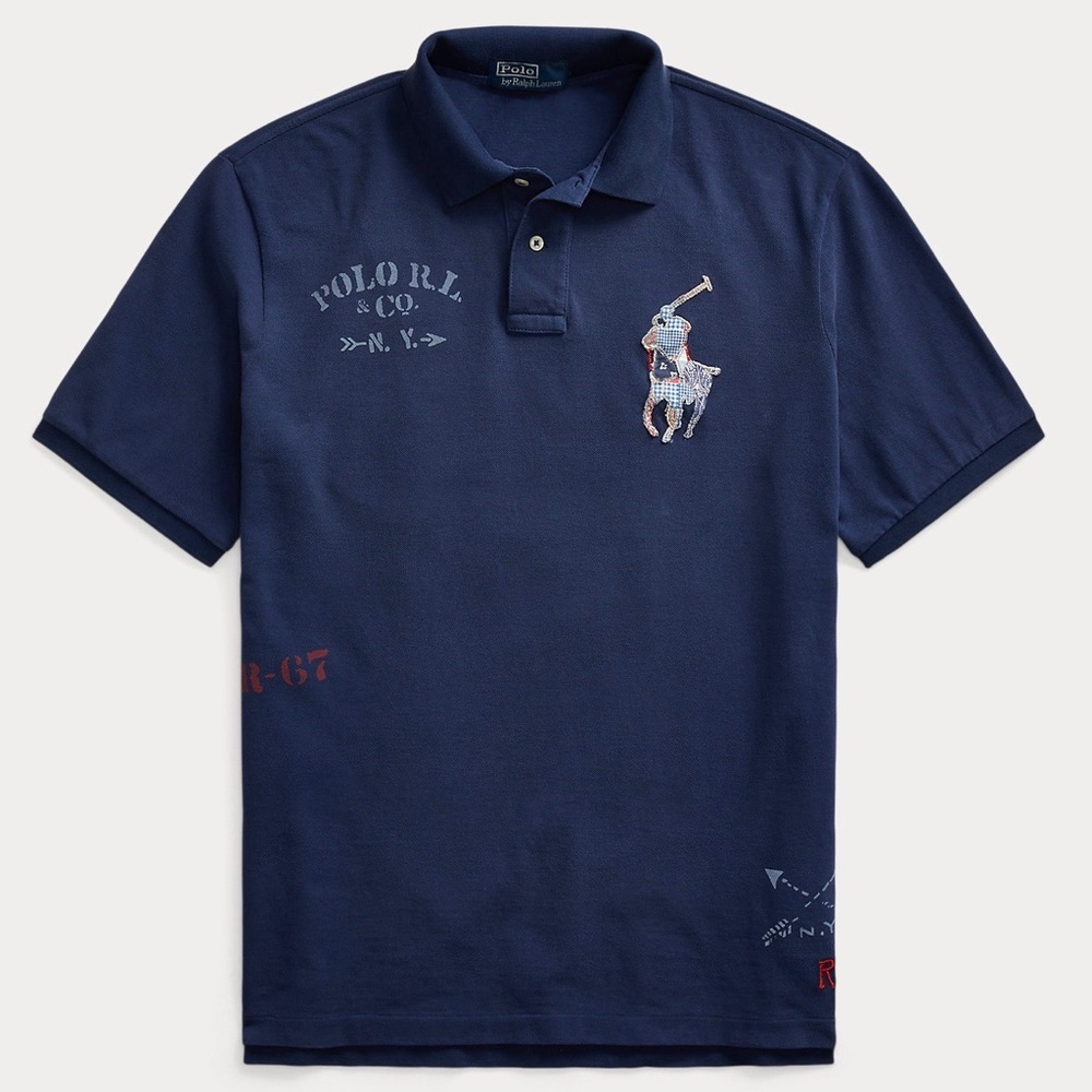 Polo Ralph Lauren collectors shirt XL large polo player on front in multi color